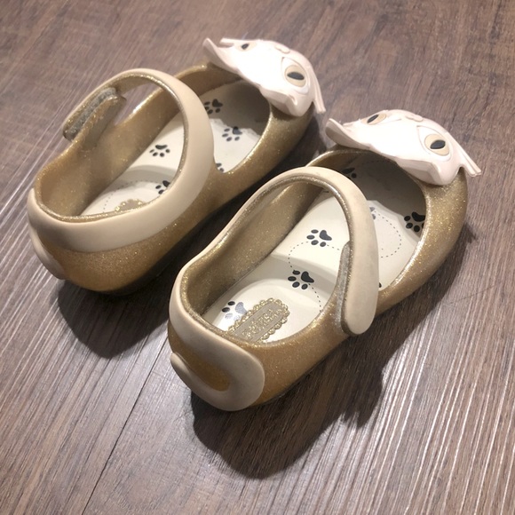 CAT Mini Melissa Ultragirl Gold Mary Jane Shoes Sz 7 - Picture 5 of 13